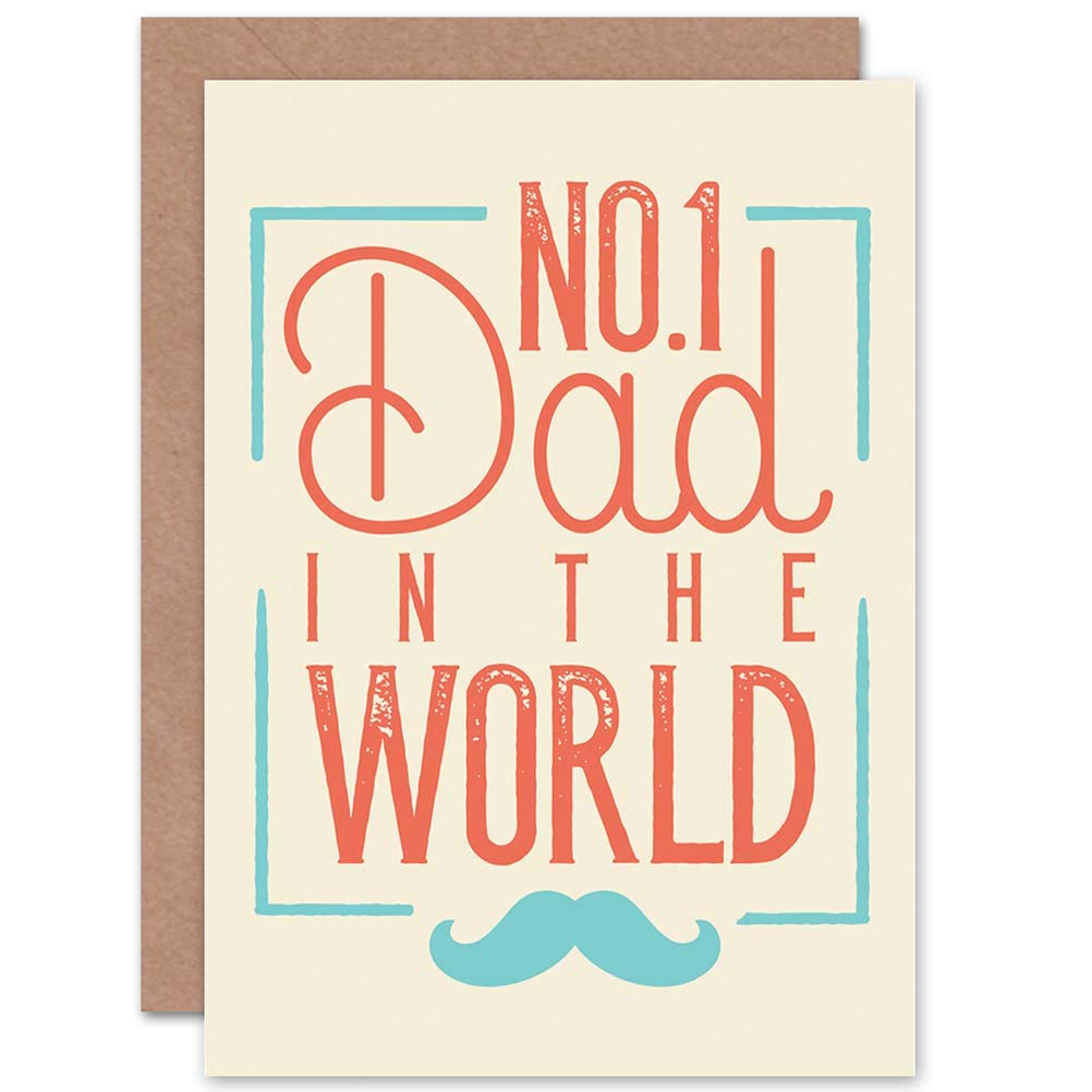 Wee Blue Coo CARD GREETING FATHER DAY DAD MOUSTACHE FUNNY
