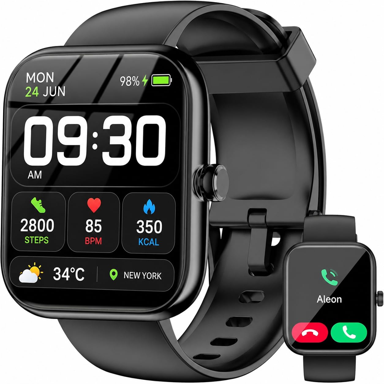 Smart Watch with Alexa Built-in, 1.83" HD Touchscreen Fitness Tracker, Bluetooth 5.3 Notifications, IP68 Waterproof, 120+ Sport Modes, 24/7 Heart Rate &amp; Sleep Monitor, Compatible with Android &amp; iOS