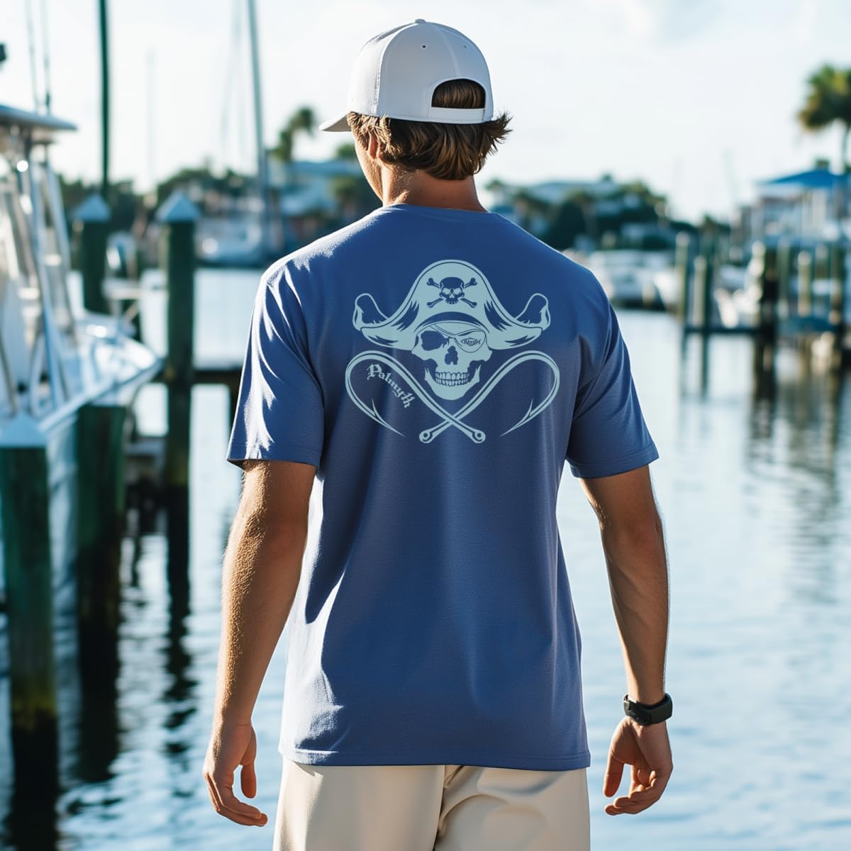 Palmyth Men's Fishing Shirt Short Sleeve T-Shirt Sun Protection UV UPF 50+ Tee - Image 2