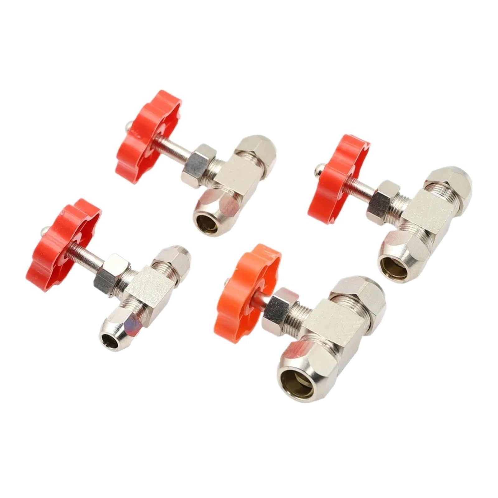 YAKUFAST 6mm 8mm 10mm 12mm Hole Dia Orange Plastic Handle Metal High Pressure Durable Tube Needle Type Globe Valve(6mm)