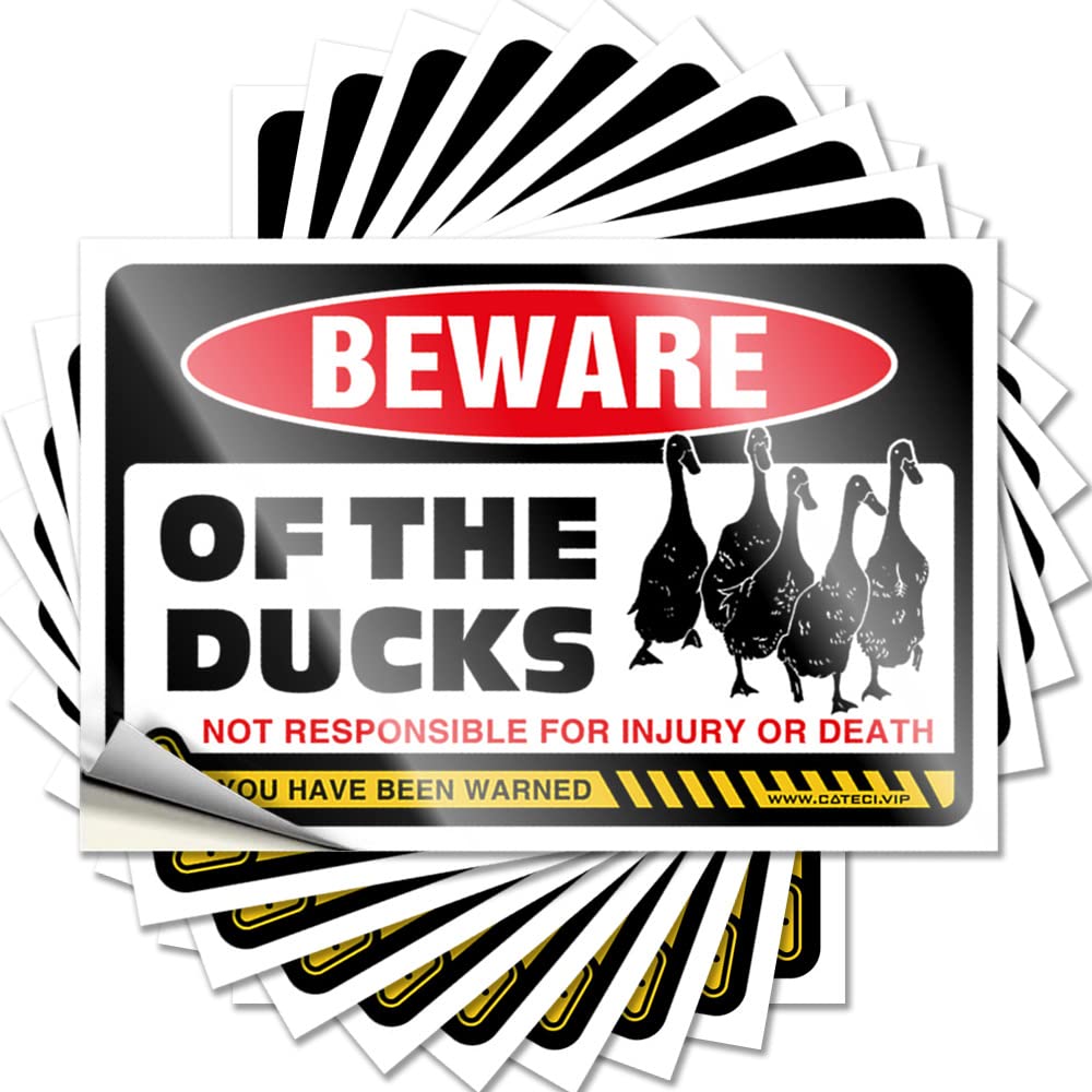 Grunge, Quote Funny Reusable Quote Stickers, Scented No Residue Decals for Luggage | Classroom Party Favor Custom Beware of Duck(12X18CM)
