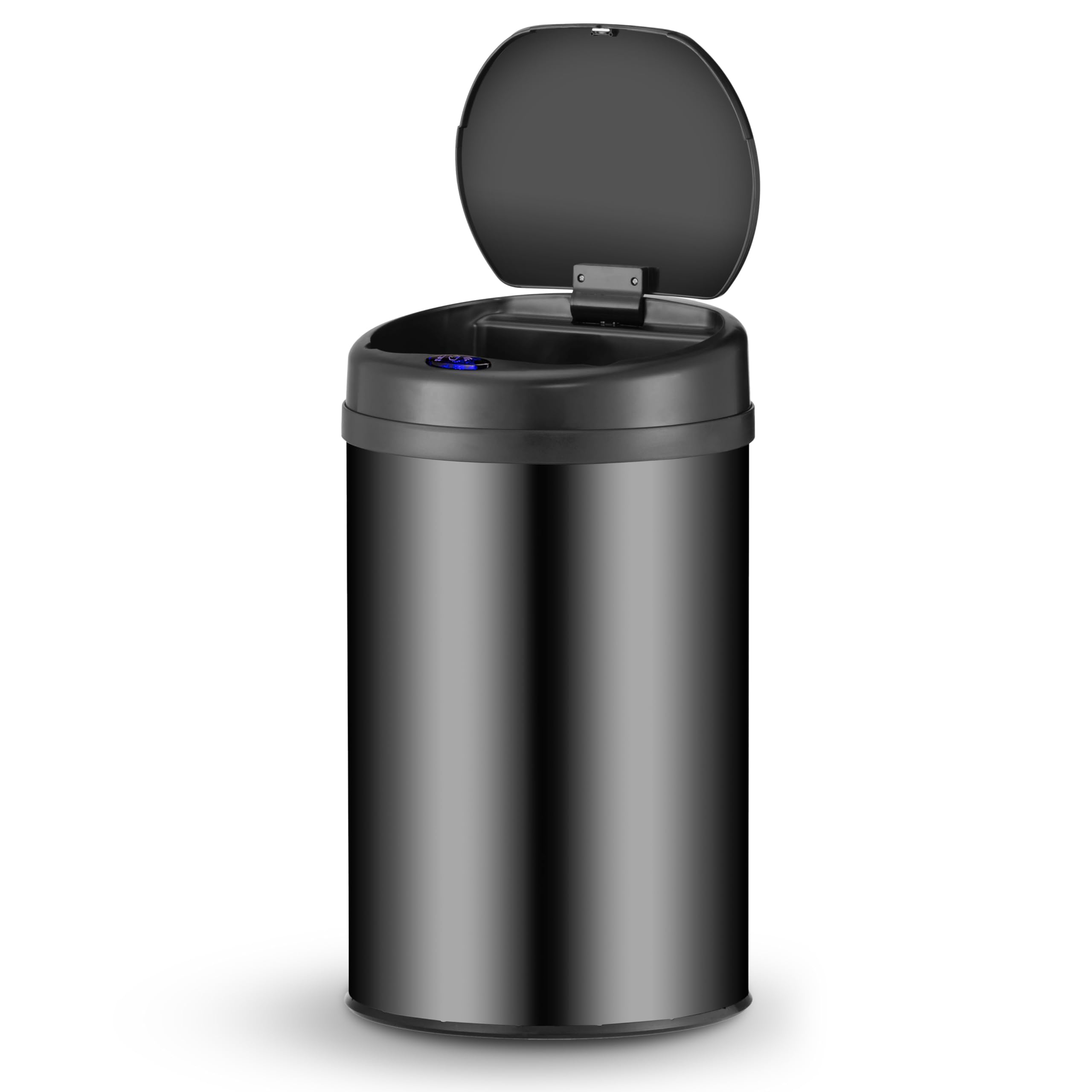 Juskys poubelle automatique avec capteur de 30 L - poubelle électrique, détecteur de mouvement, couvercle automatique, étanche, bague de serrage, cuisine - noir