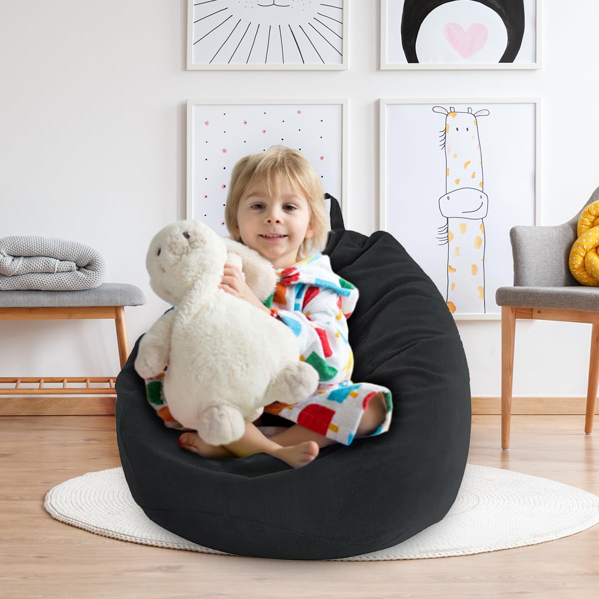 Highdi Bean Bag (No Filler),70x80cm Corduroy Kids Bean Bag - Image 2