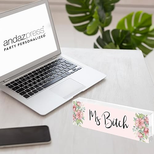 Vista 115 de Andaz Press Funny Office Desk Plate, Petty AF placa de acrílico para el hogar, escritorio, jefe, jefe, compañero, trabajo, divertido letrero