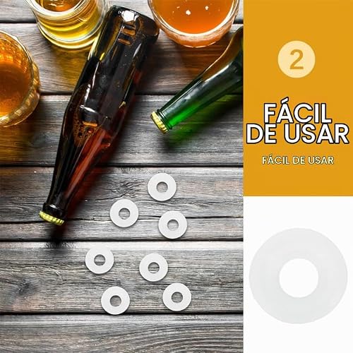 Miniatura 3 de Didiseaon 12 Piezas Junta De Goma Para Tapa De Botellas Abatibles De Silicona A Prueba De Fugas Tapón De Sellado Para Botellas De Vino Y Cerveza Para Bebidas