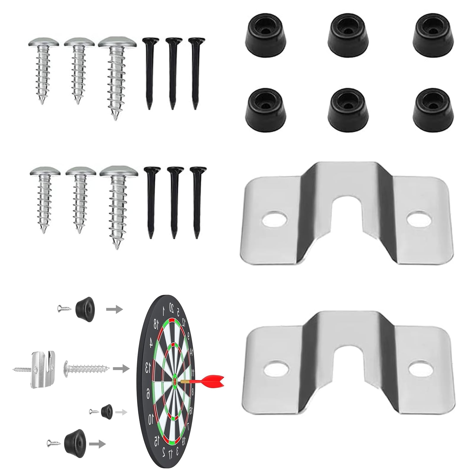Dartscheibe Halterung für Steeldart Boards - Tragbare Wand Aufhängen Set für Dartboards