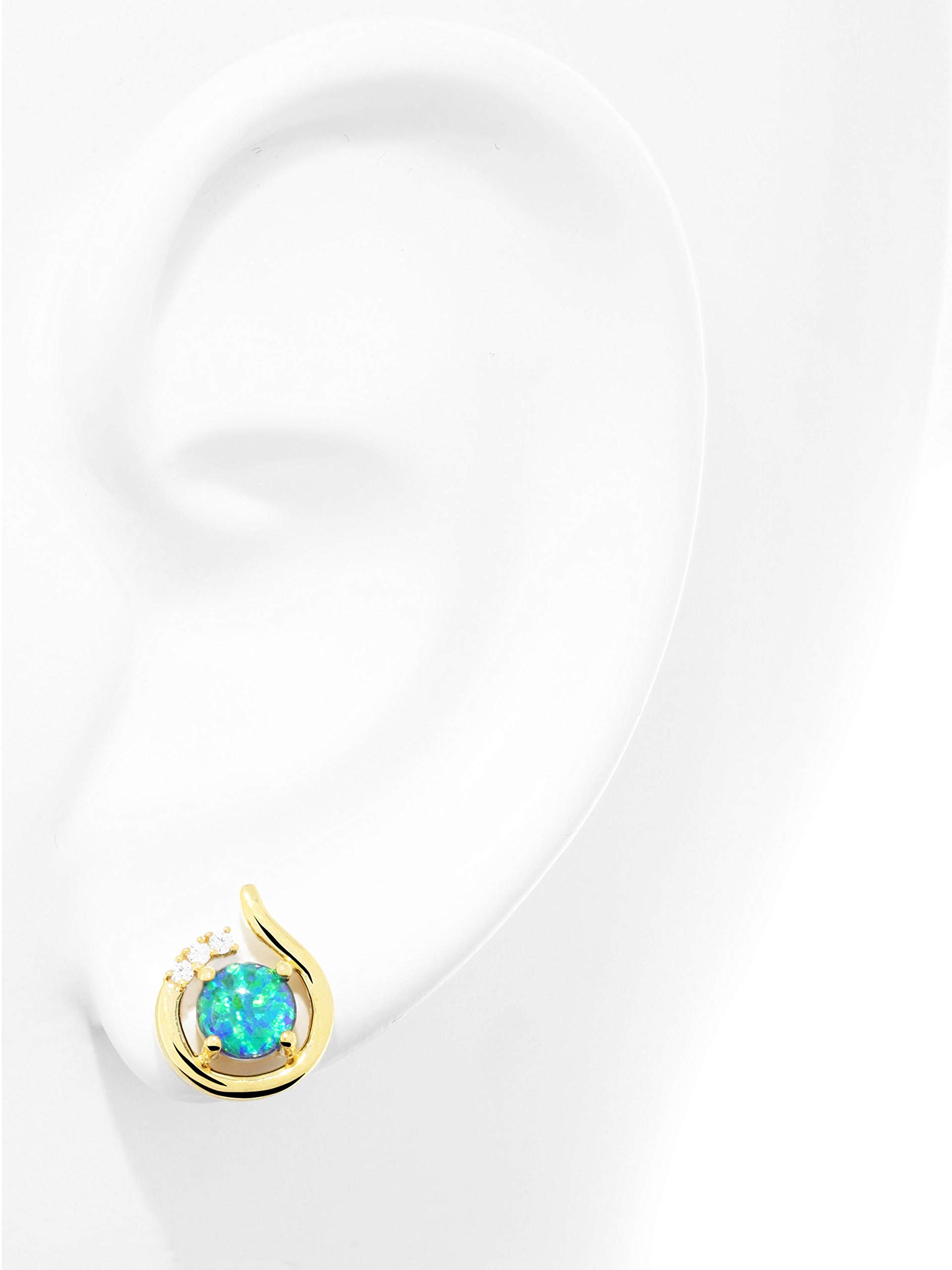 My Gold Damen Ohrringe Gold 333 Mit Opal Echtes Gelbgold (8 Karat) Damenohrringe Edelsteinohrringe Oplaohrringe 11 x 5 mm Sala
