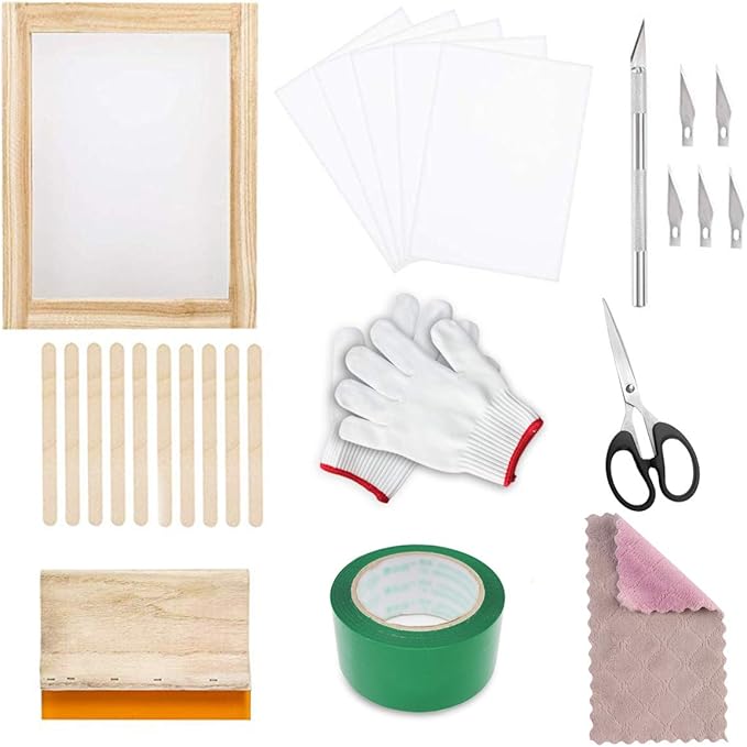Tuciyke Screen Printing Kit,Silk Screen Frame,27pcs DIY