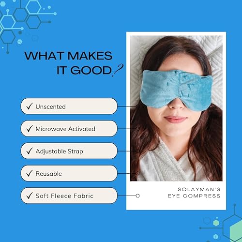 Miniatura 8 de Solayman's Compresión de ojos de calor húmedo  Compresión de ojos secos activada por microondas  Compresión de calor húmedo para ojos irritados -