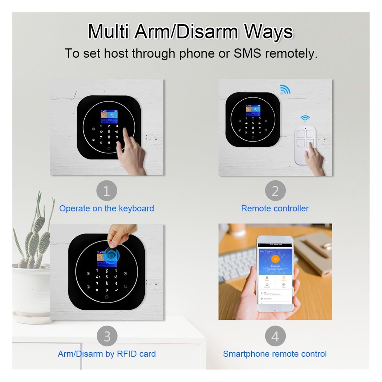Sistema de alarma de seguridad inteligente para el hogar, conectividad inalámbrica GSM WiFi con control de aplicación para mayor seguridad y protección