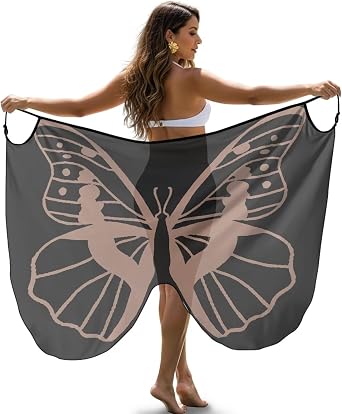 Butterfly Design Womens Butterfly Swimsuit Cover Up Spaghetti Strap Wrap Dress for Pool Party, Vacation, Beach