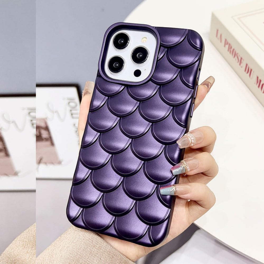 Coque iPhone 12 silicone texture écailles de poisson 3D étui - 7