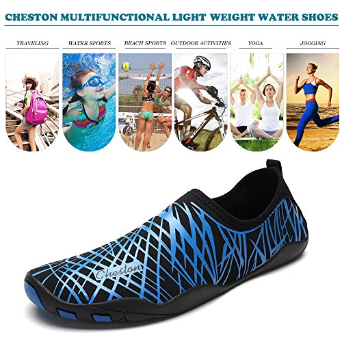 Tênis aquático Cheston masculino com secagem rápida e descalço, Azul, 14 Women/12 Men