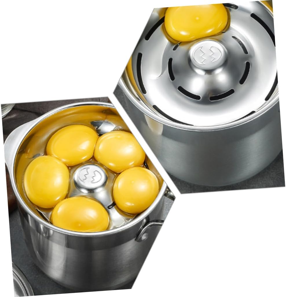 PRETYZOOM Stainless Steel Egg Separator Lid 1500ml Yolk and White Dividing Bucket Protein Separation Tool for Kitchen Use