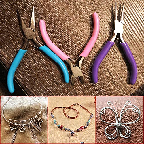 3Pieces Jewelry Pliers,Jewelry Making Plier Tool Set with Needle Nose Plier Round Nose Plier Bent Nose Plier,Wire Cutters for Jewelry Beading Repair,DIY Crafts,Wire Wrapping - Thumbnail 7