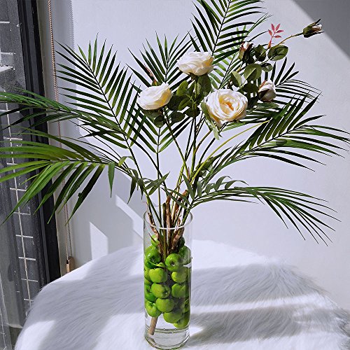 Supla 1 Pcs Artificial Tropical Palm Leaves Branches in Green Fake Areca Palm Tropical Plant 9 Leaves Branches 33.4" Tall for Tropical Greenery Accent Tropical Flower Arrangement Vase Decoration - Image 4