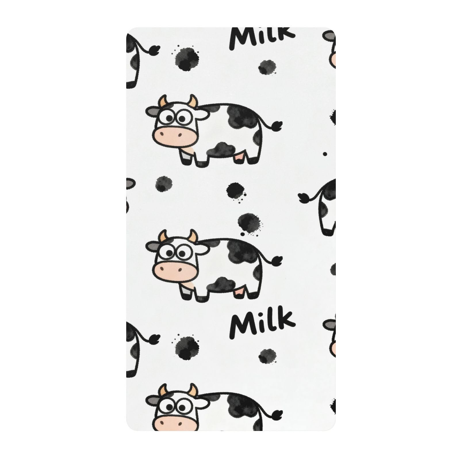Drap de berceau en coton doux motif lait de vache pour lit bébé fille et garçon