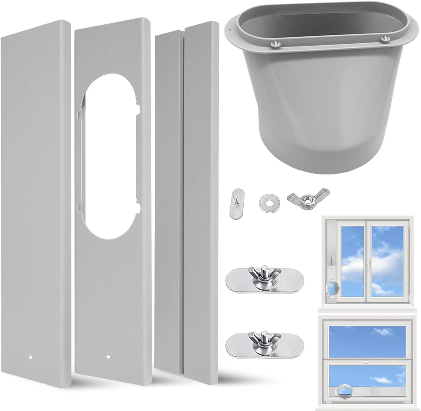 YUESUO Portable AC Window Vent Kit, 3Pcs Window Slide Kit Plate + 5.9'' Window Adapter Tube Connector : Home & Kitchen