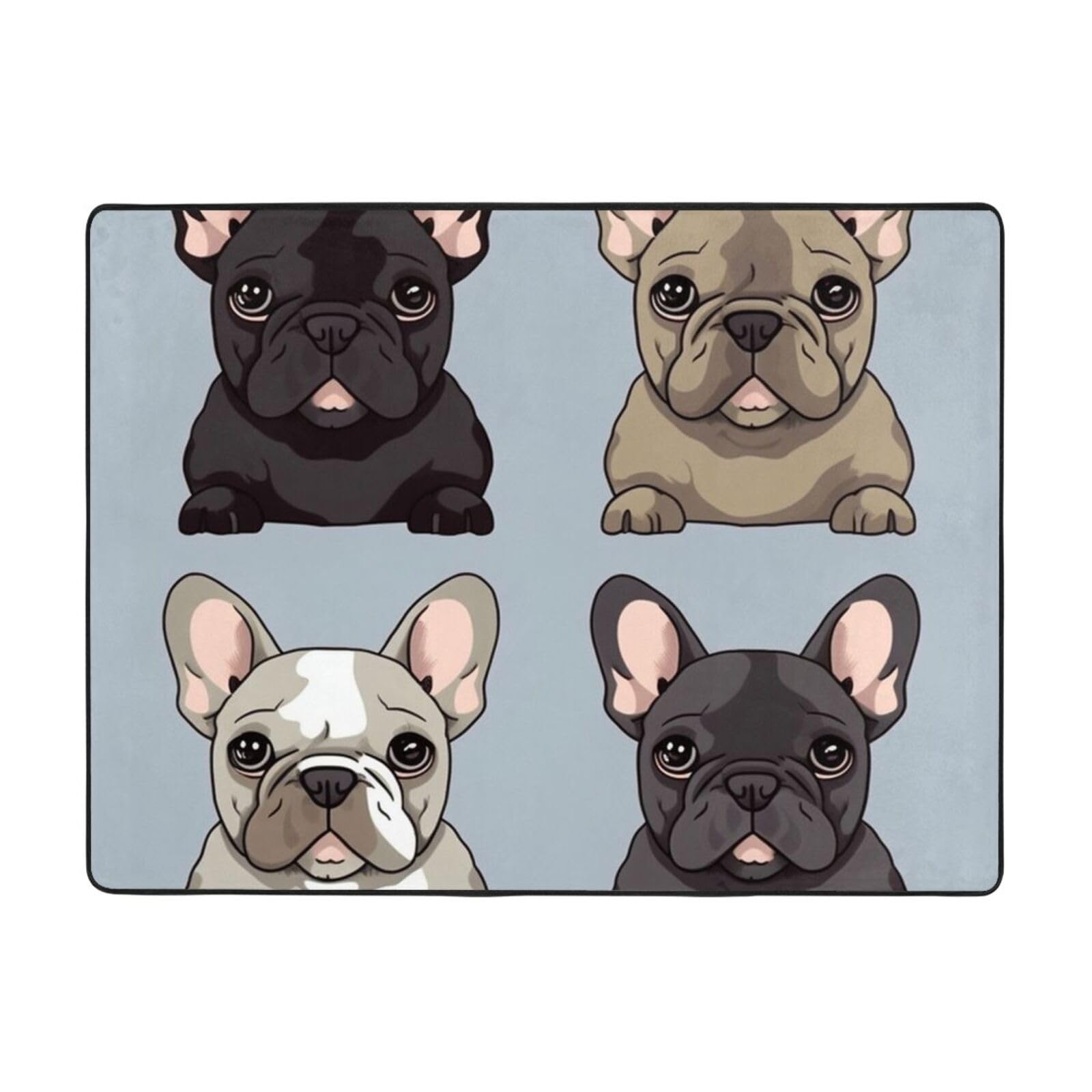 Tapis bouledogue français NOGRAX 120x160 cm pour salon et chambre