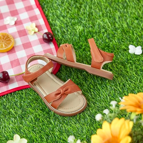 Image of Otter MOMO Girls Open Toe Princess Flat Sandals with Comfort Sole Summer Sandals