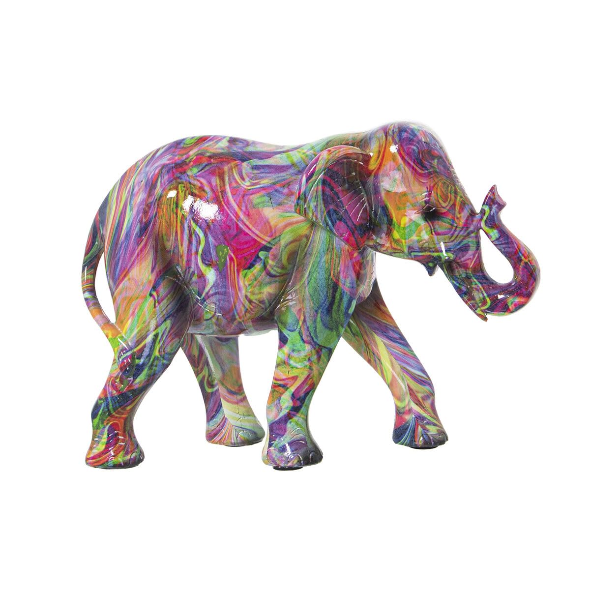 Alexandra House Living Figura Decorativa Multicolor Plástico Elefante Pintura 11 x 18 x 24 cm