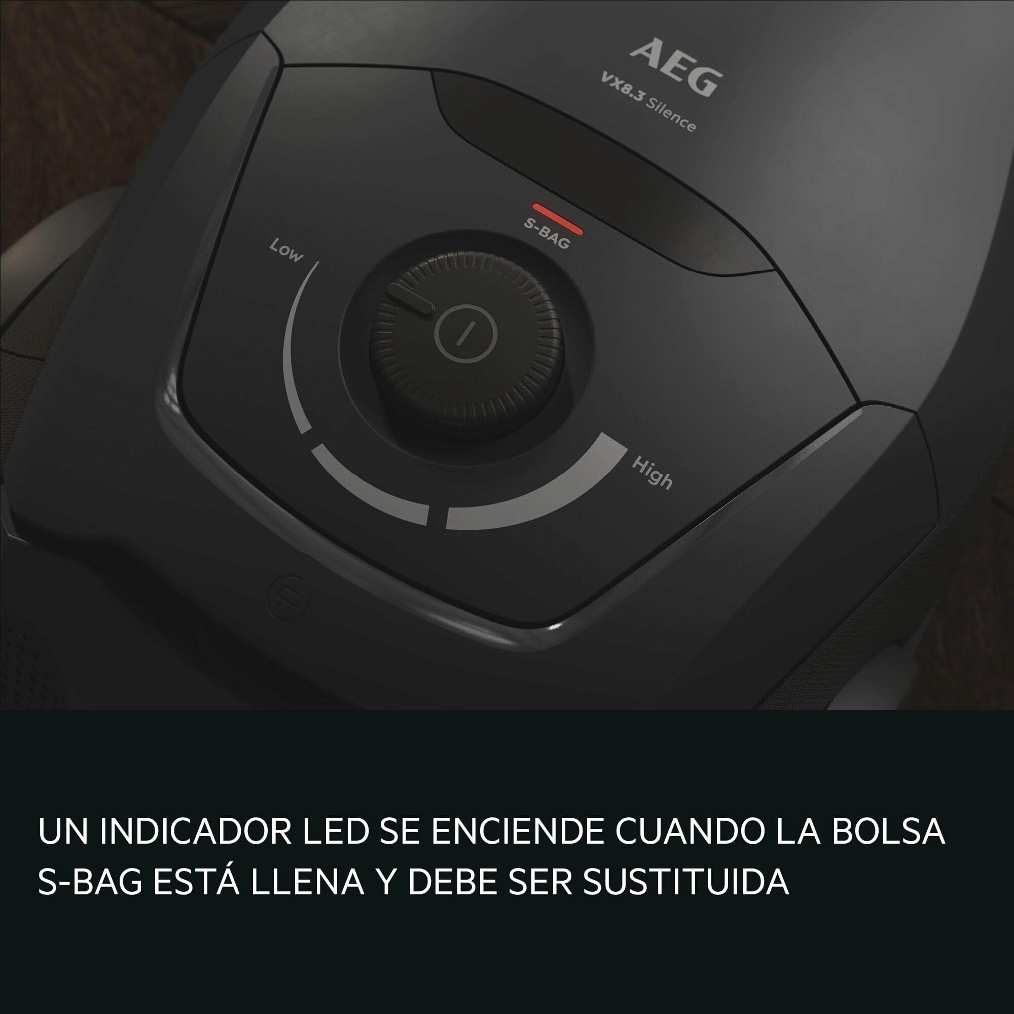 AEG Aspirador 750 W VX83-2EBR Negro | 750 w, 3,5 l, ruido 64 db(a), aspirador con bolsa, apto todo suelo