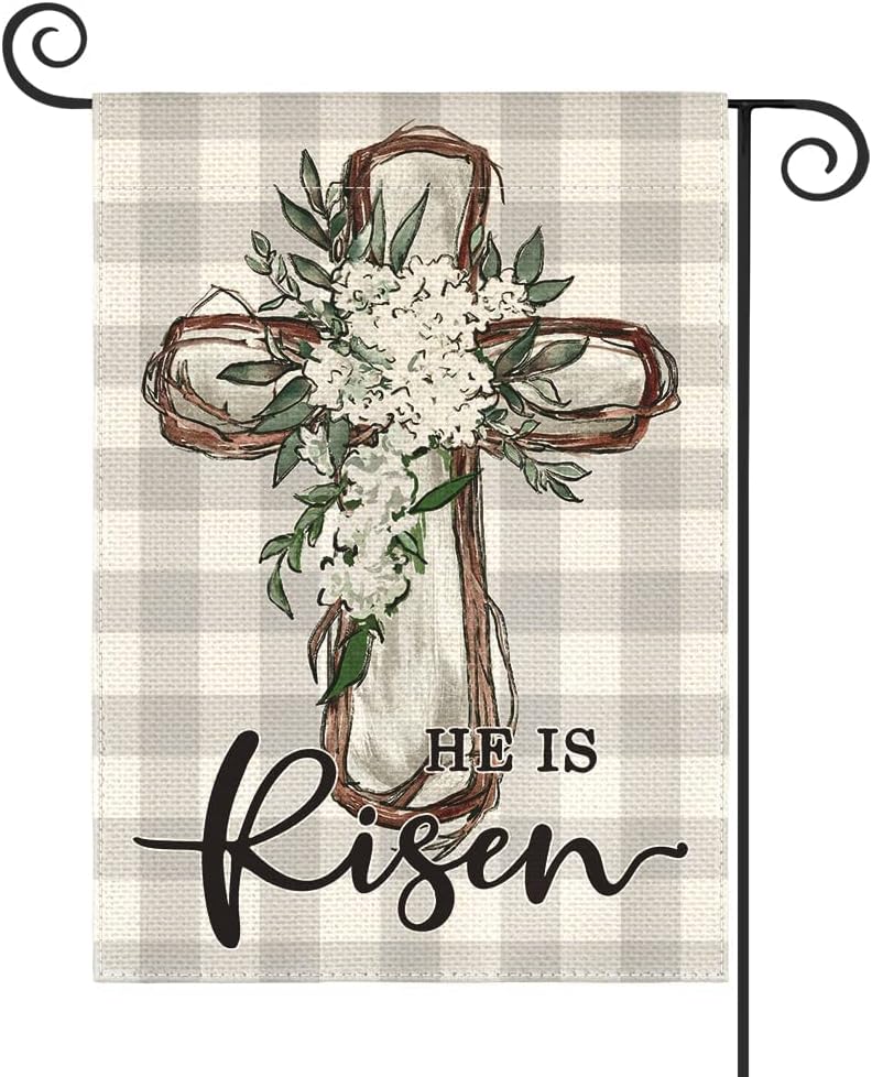 Surfapans He is Risen Easter Garden Flag 12x18 Inch Double