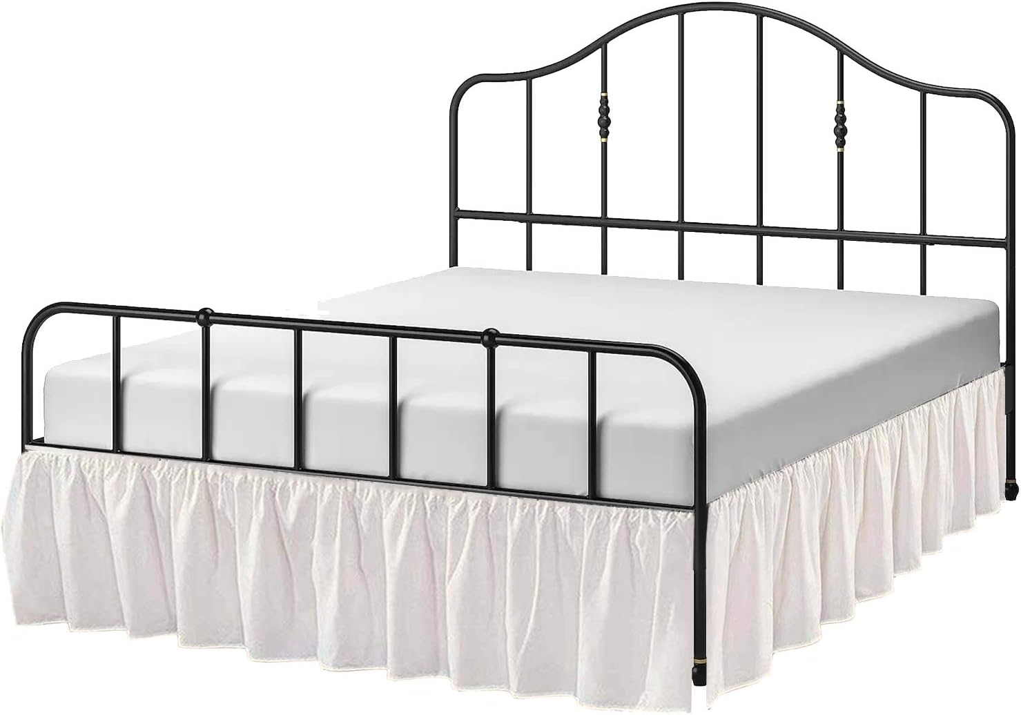 Ruffled Bed Skirt Queen Size with Split Corner-Ivory Dust Ruffle Queen-18 Inch Drop Bed Skirt-Hotel-Quality Ruffles Bed Skirt with Platform Three Side Coverage, Easy fit, Made Brushed Microfiber