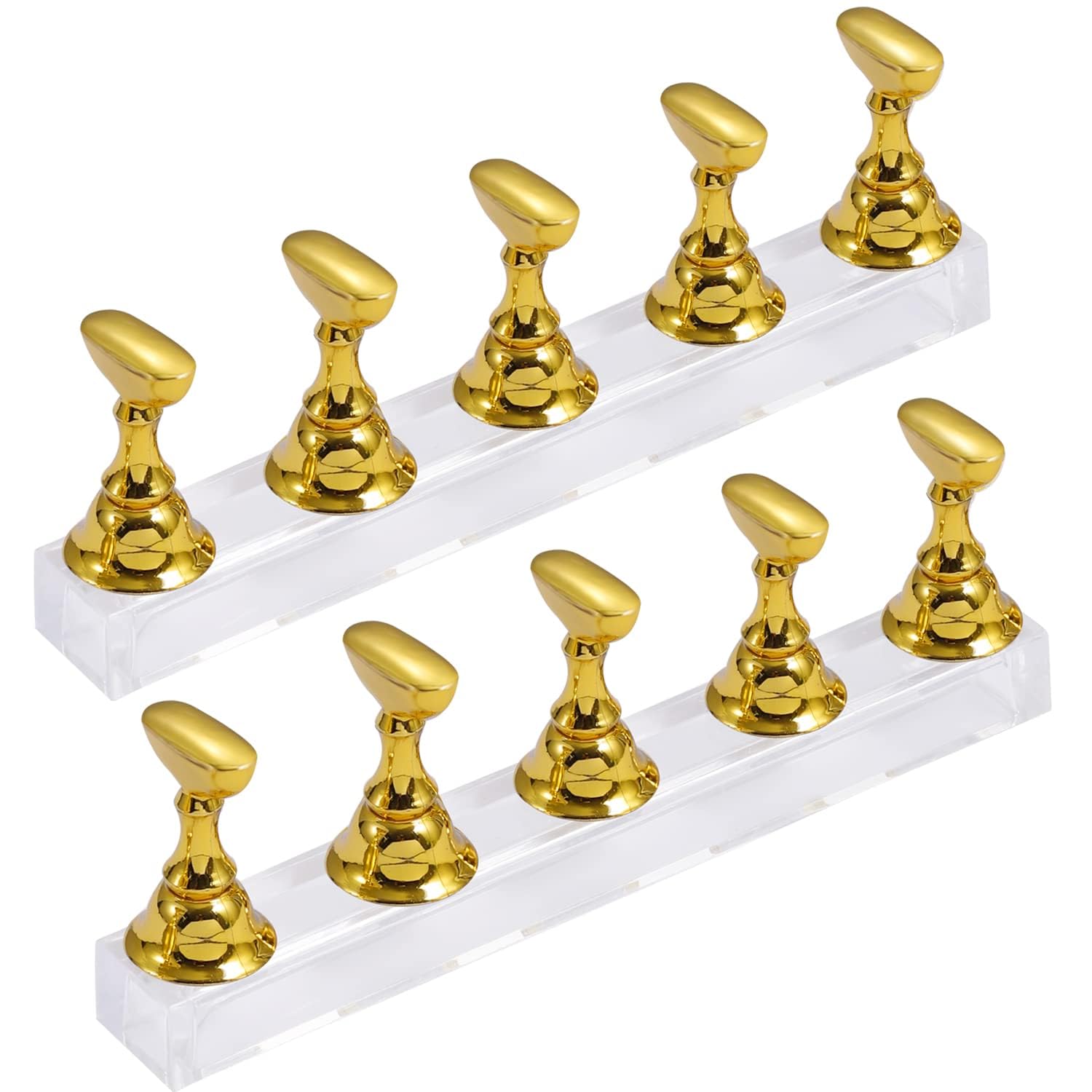 2 Sets Nail Stand Display, Magnetic Nail Practice Holder Acrylic Nail Tip Display Stand DIY Nail Art Accessories for Painting Nails False Nail Tip Manicure Tool-image-16