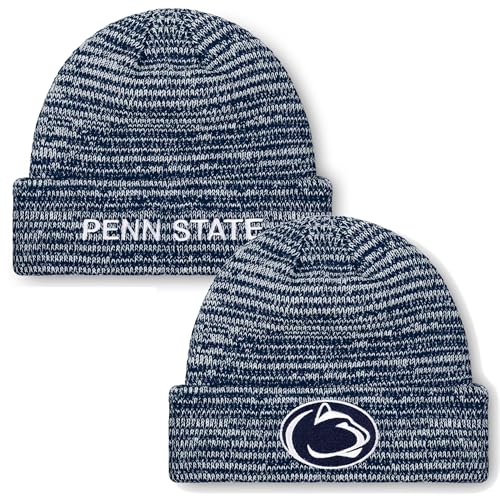 FOCO NCAA Adult Official Marled Cold Weather Cuffed Knit Beanie in Clear Holiday Ball Ornament (US, Alpha, One Size, Penn State Nittany Lions - Navy, Penn State Nittany Lions)