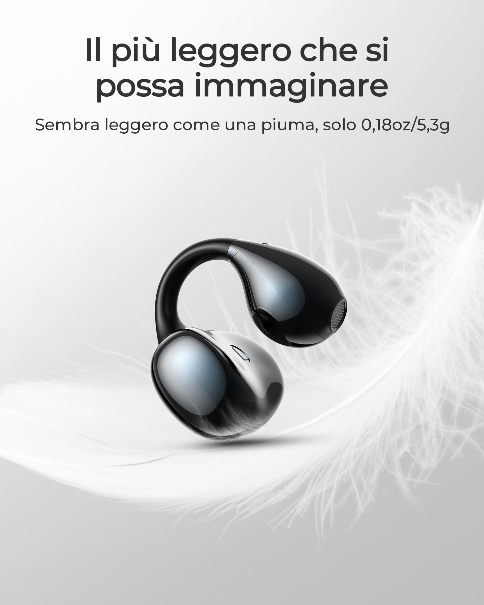 Lytmi CozyClip Cuffie A Conduzione Ossea Open-ear Con Bluetooth 5.4, 22 Ore Di Autonomia E IPX4 – Leggere 5,1g - 2