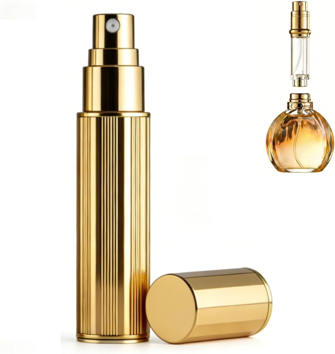 4pcs Bottom Filling Perfume Travel Refillable Atomizer, 5ml Travel Size Perfume Refill Bottle, Cologne Travel Bottle, Mini TSA Approved Perfume Atomizer, Portable Leak Proof Small Spray Bottle