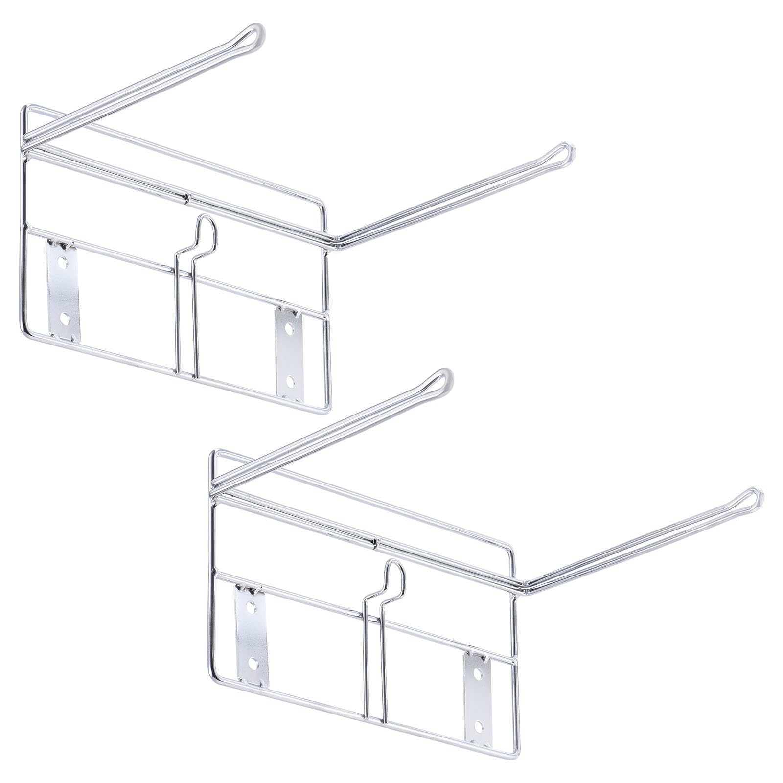 sourcing map 2 Paquete Soporte para Bolsas de Plástico de Camiseta Dispensador de Bolsas de La Compra Soporte de Bolsas de Basura Montado En Pared para Cocina, Restaurante, Plateado