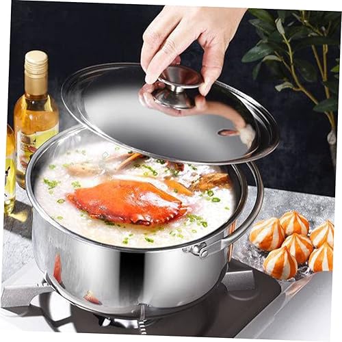 Miniatura 2 de KICHOUSE Olla de cocina de acero inoxidable Olla de acero inoxidable Olla pequeña olla de cocina Olla de acero inoxidable con tapa Olla grande