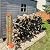 MOFEEZ Outdoor Firewood Log Storage Rack 2x4 Bracket Kit, Fireplace Wood Storage Holder, Adjustable to Any Length - Orange, Two Bases