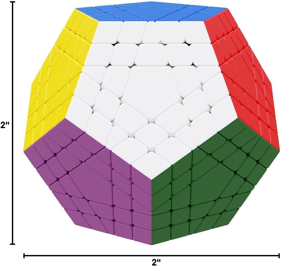 Willking Gigaminx stickerless 12 Sided Cube Megaminx 5x5 Layer Speed Cube Gigaminx 5x5 Puzzle Cube