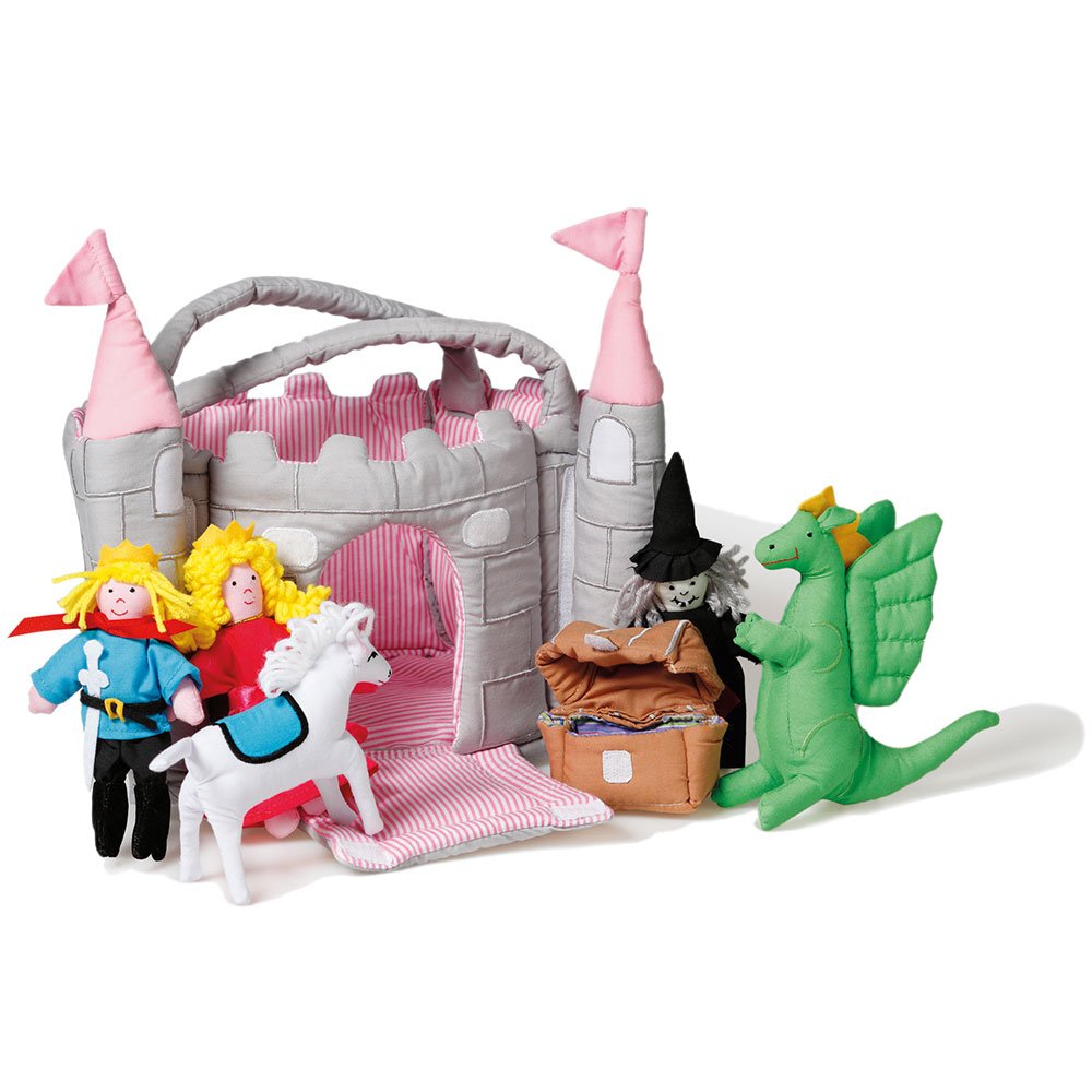 Oskar & Ellen 6 Piece Castle Play Bag Pink Towers Soft Fabri