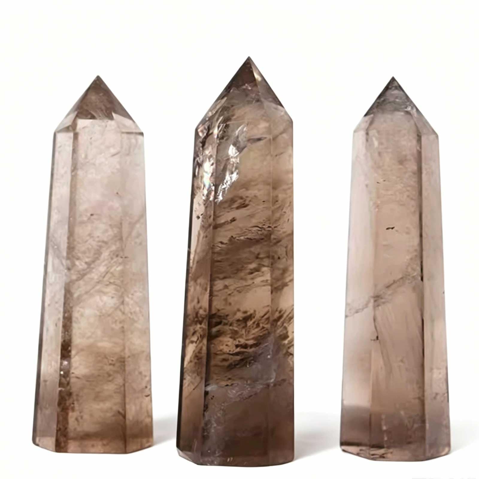 AGSHYWFT Natural Smoky Quartz Crystal Tower Healing Energy Ornaments