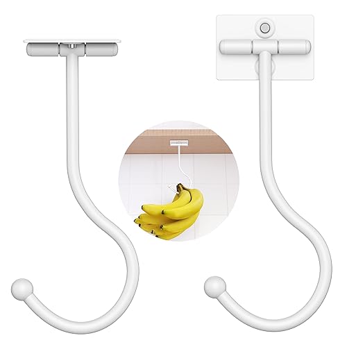 Modern Banana Hanger Hook Under Cabinet: Adhesive Banana Holder, Foldable