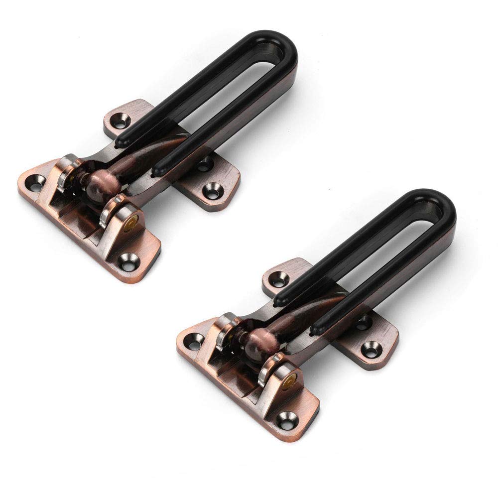 Buy (2Pack) Black U Swing Bar Lock Door Guard for Hinged Swingin