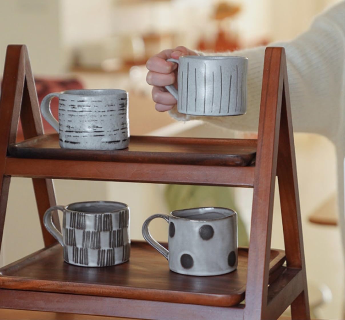 Tazas de Té Tazas Desayuno Tazas Taza De Café Creativa Oficina Cerámica Pareja Taza Retro Hogar Taza para Beber Adecuado para Colegas Tazas Tazas de Cafe (Color : A, Size : 350ml)