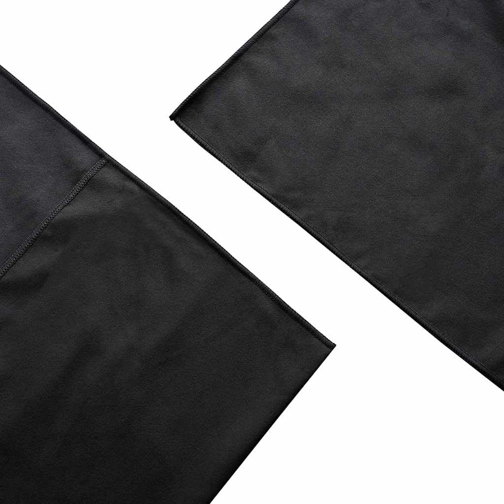 Außenstuhl Handtücher Set 2 Stück Schwarz 130 x 60 cm Polyester schnelltrocknend saugstark rutschfest für Garten Terrasse Pool Spa