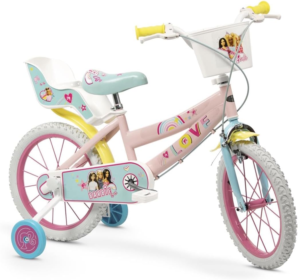 Toimsa Barbie Bike, Learn to Ride Bicycle with Stabilisers and Accessories for Children Ages 3+