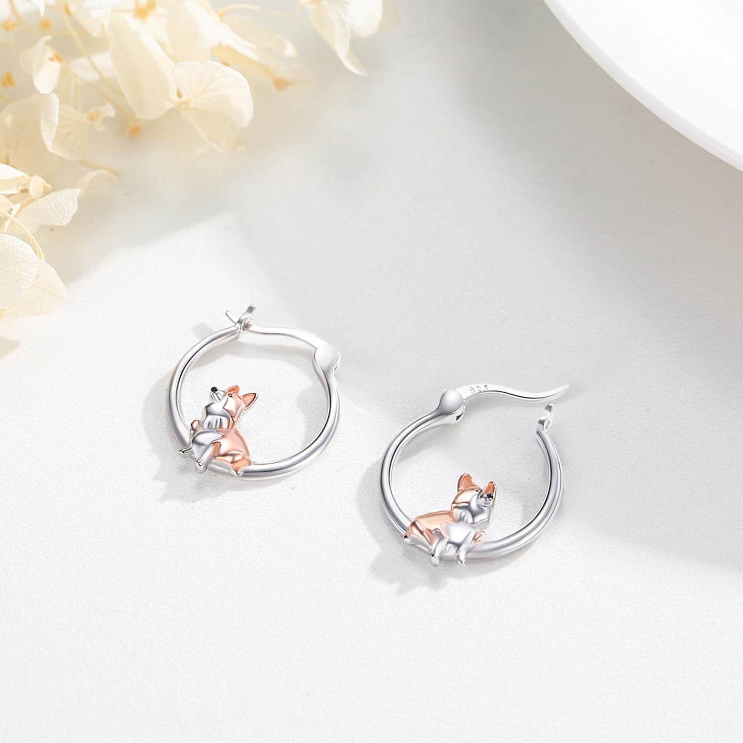 925 Sterling Silver Cute Dog Earrings Hoop Earrings for Girls for Senstive Ears Dog Jewelry Gifts for Daughter - Image 2