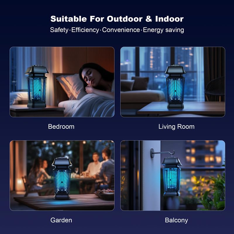 Lampe Anti Moustique, 20W UV Piege a Mouche Puissante, IPX4 Wasserdicht, Protection Contre Les Moucherons, Mosquito et Insectes pour Intérieur et Extérieur