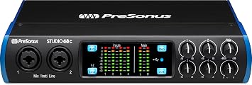 PreSonus Studio 68c 6x6, 192 kHz, USB-C Audio Interface, 4 Mic Pres-4 Line Outs
