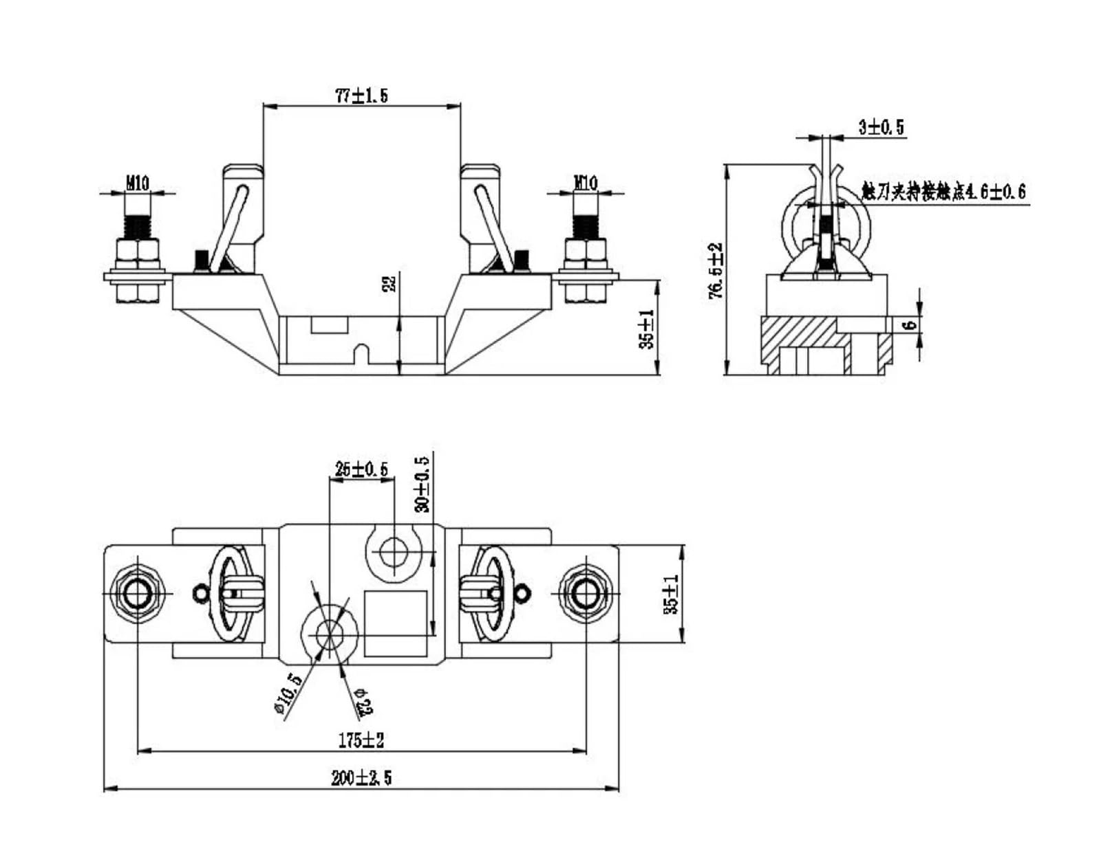 Portafusibile base fusibile 125A rapido fusibile ceramico