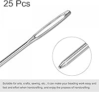 Vista 3 de uxcell Agujas de coser rectas largas bordadas agujas de rebordear acero inoxidable 2,05 pulgadas 25pcs