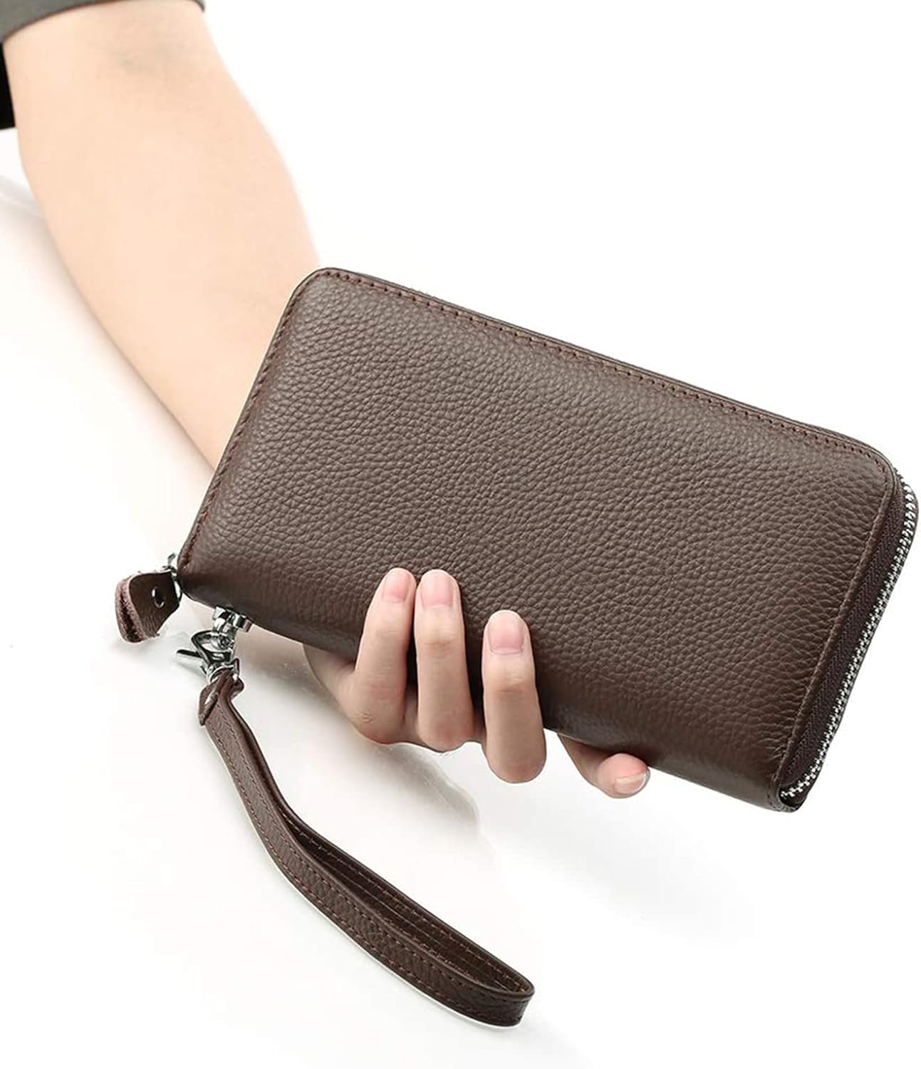 Womens Wallet RFID Blocking Genuine Leather Zip Around Wallet Clutch Wristlet Travel Long Purse for Women - Image 5
