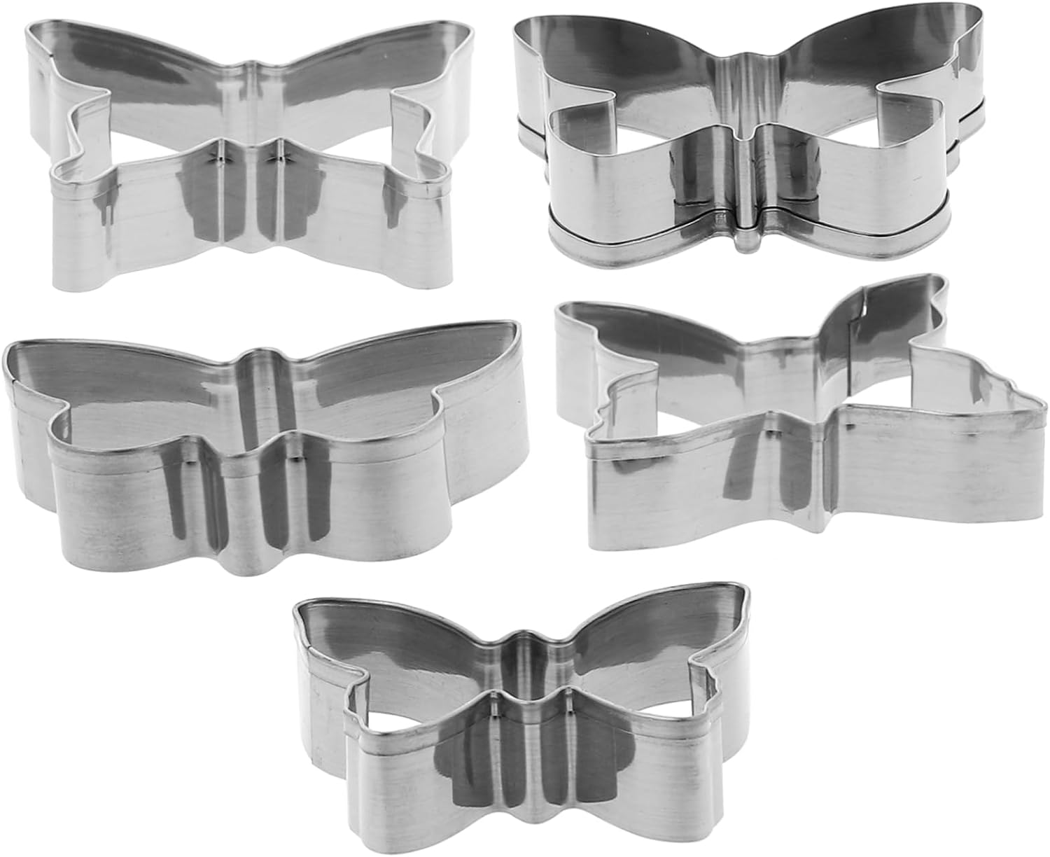 SOLUSTRE 5pcs Stainless Steel Butterfly Cookie Cutter Heat Resistant Compact Biscuit Cutters for Easy Baking and Party Treats Smooth Edges for Safe Use Lightweight and Space Saving Design